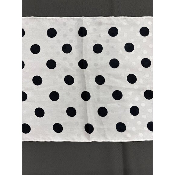Vintage Polka Dot Silk Scarf With Decorative Red Black Trim Headwear - Picture 5 of 5